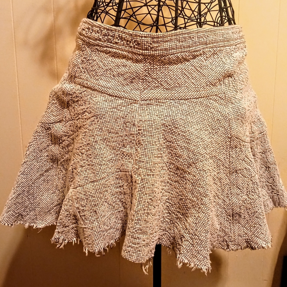 Free People Size 12 mini skirt white with black lines